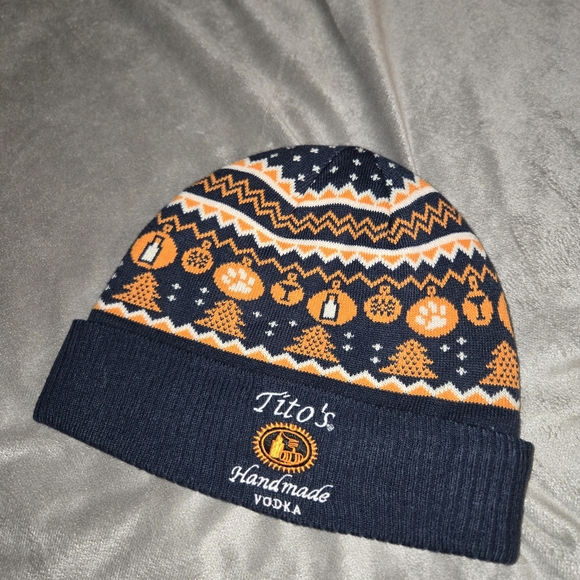 Tito’S Other - Tito's Handmade Vodka Navy and Orange Knit Beanie